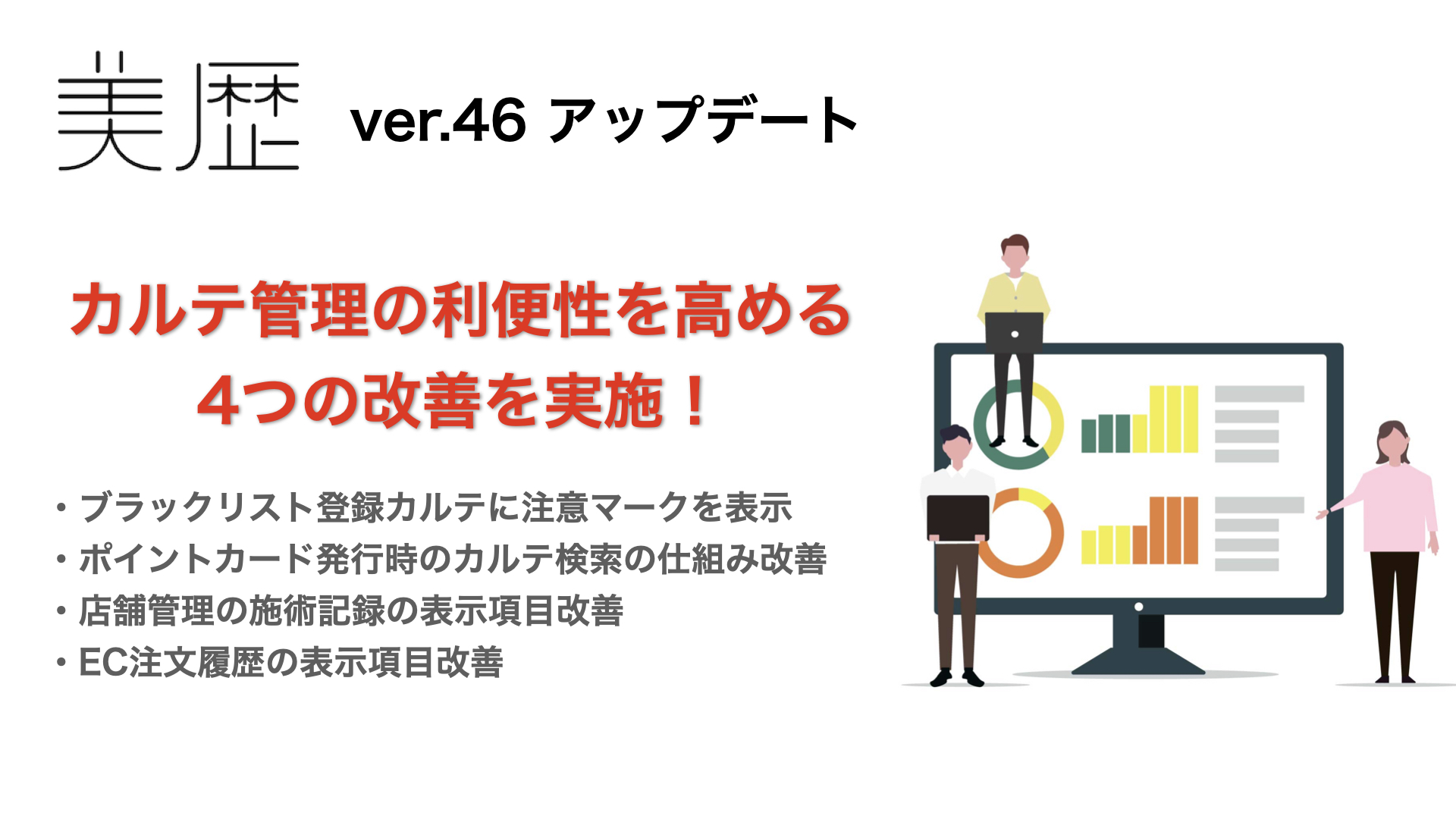 ブラックリストによる注意喚起機能など カルテ管理の利便性を向上する機能改善 – 美容室向け 電子カルテ「美歴」ver46.0 –